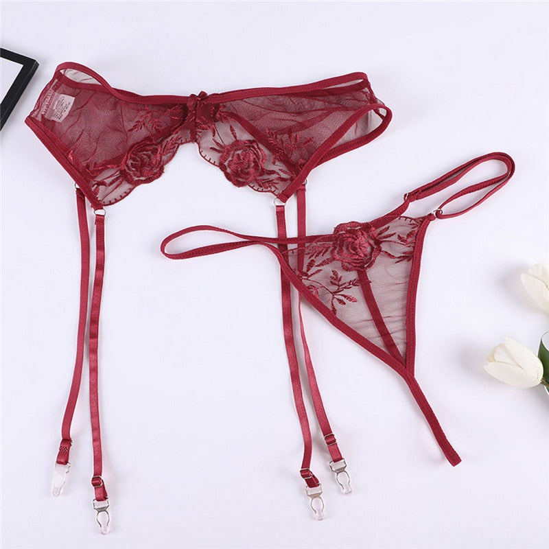 Panties encaje con ligueros